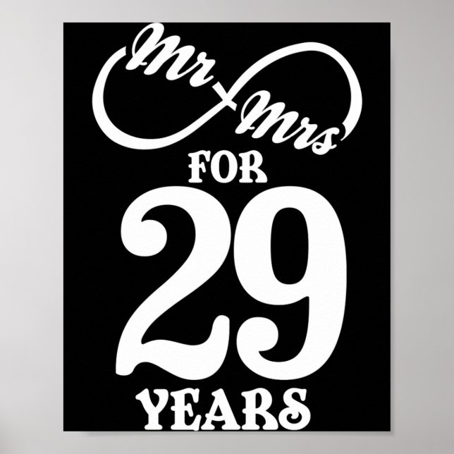 Mr Mrs For 29 Years 29th Wedding Anniversary  Poster (Vorne)