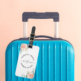 Mr. Mrs frisch vermählte Rose Goldfloralen Grün Gepäckanhänger