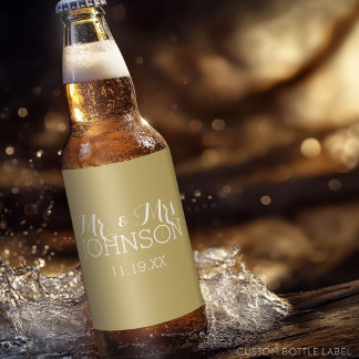 Mr & Mrs Gastgeschenk Hochzeit - Minimalistisch Go Bierflaschenetikett