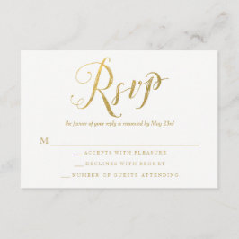 Mr & Mrs. Gold Elegant Wedding UAWG Response Cards RSVP Karte