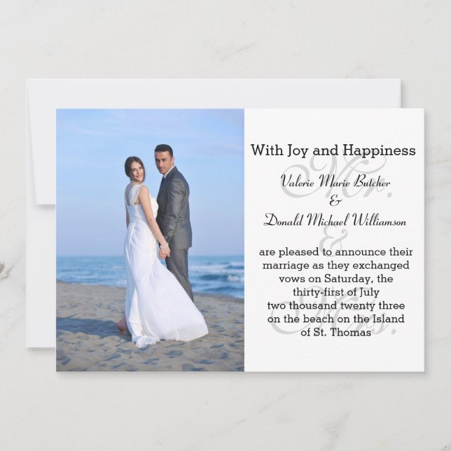 Mr & Mrs Gray - Foto Ehe Ankündigung (Vorderseite)