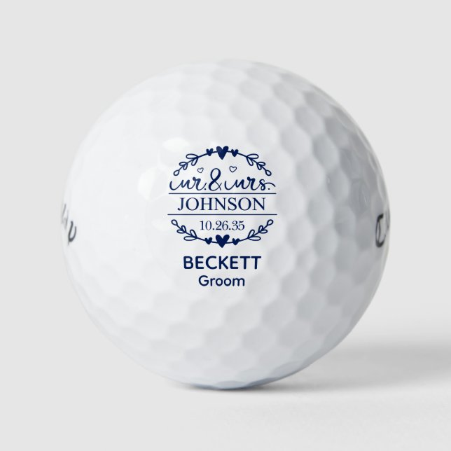 Mr & Mrs Groom Golfball (Vorderseite)
