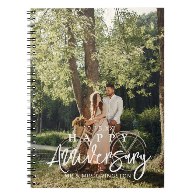 Mr & Mrs Happy Wedding Anniversary Custom Notizblock (Vorderseite)