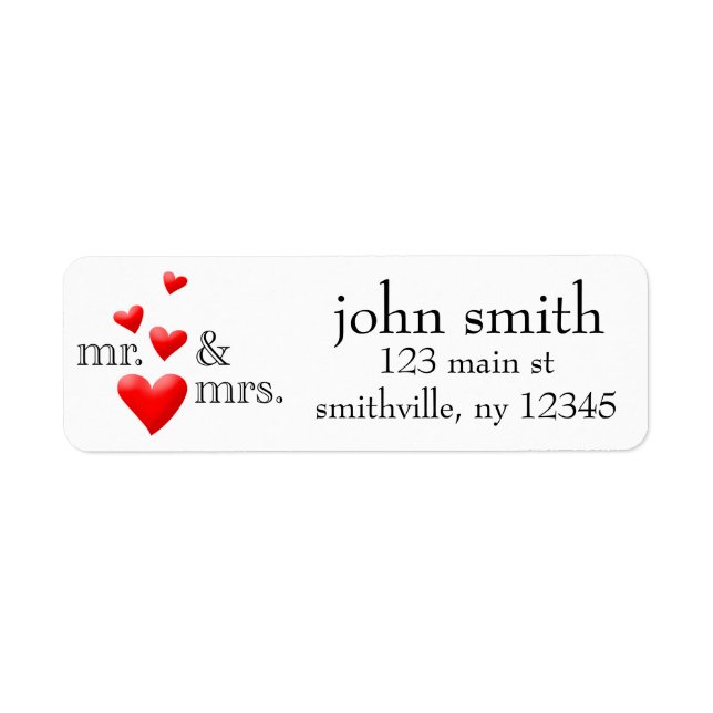 Mr & Mrs. Hearts Address Labeled (Vorne)