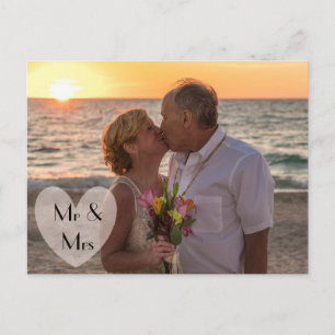 "Mr & Mrs." Hochzeit oder Elopement Ankündigungen