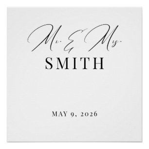 Mr & Mrs Hochzeitsbanner Poster