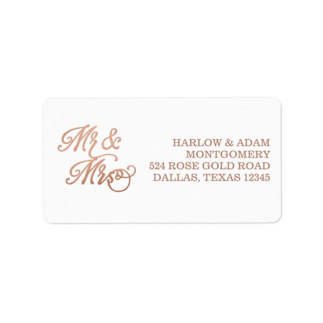 Mr & Mrs Imitats Copper Adressaufkleber (Vorne)