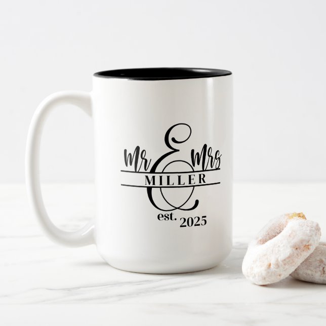 Mr. & Mrs. Kaffeetasse (Mit Donut)