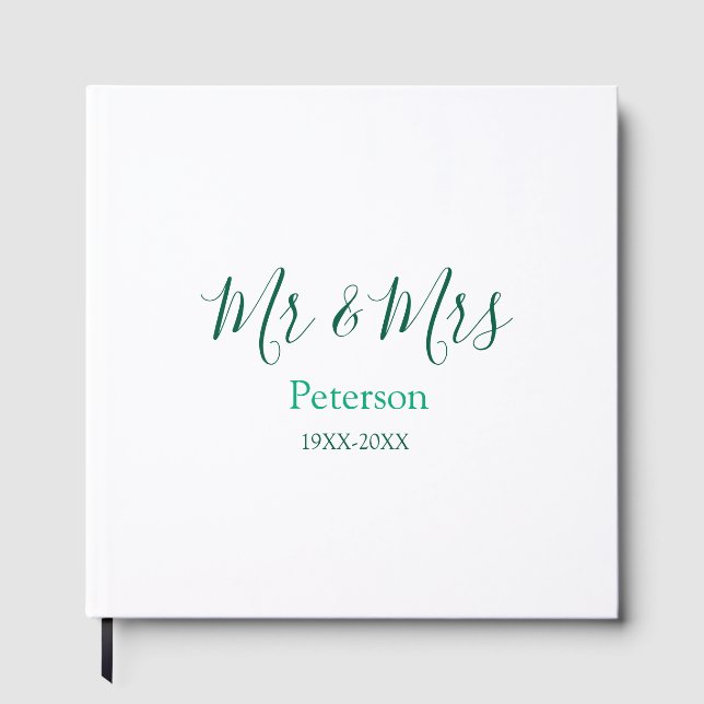 Mr & Mrs last name married year wedding engagement Gästebuch (Vorderseite)