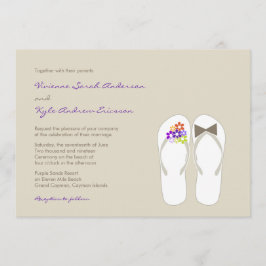 Mr & Mrs Lila Flip Flops Beach Wedding Einladung