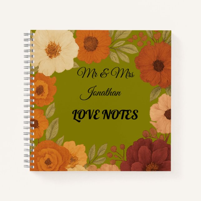 Mr & Mrs Love Notes Custom Couple Notizbuch (Vorderseite)