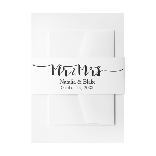 Mr & Mrs Modern Wedding Einladung Bly Band (Vorderseite Beispiel)