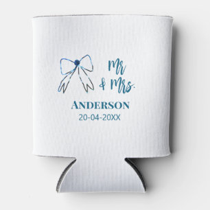 Mr. & Mrs. Name Datum Gastgeschenk Hochzeit blau g Dosenkühler