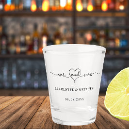 Mr mrs new-weds Hochzeitsfeier Schnapsglas