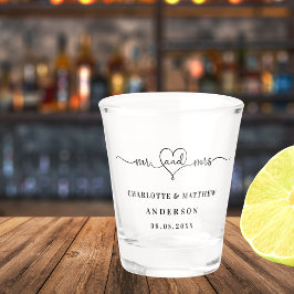 Mr mrs new-weds Hochzeitsfeier Schnapsglas