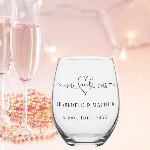 Mr mrs new-weds Hochzeitsfeier Weinglas Ohne Stiel