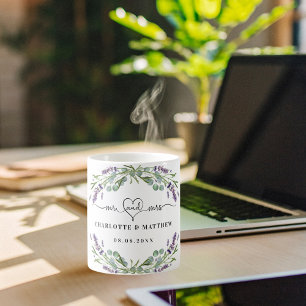 Mr mrs new-weds lavender wedding kaffeetasse