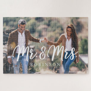 Mr & Mrs. Newlywed Custom Full Foto Puzzle