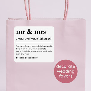 Mr & Mrs. Personalisiert Gastgeschenke Hochzeiten Aufkleber