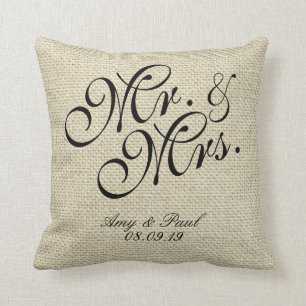 Mr&Mrs. Personalisiert Linen Kissen