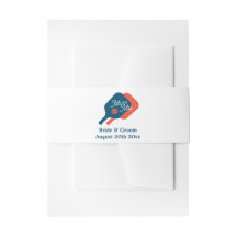 Mr & Mrs. pickleball Hochzeitseinladung Bauchband