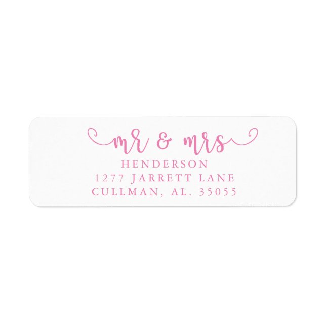Mr & Mrs Return Address Label (Vorne)
