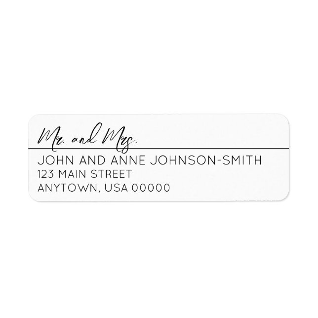 Mr & Mrs Return Address Label - Hyphen Last Names (Vorne)