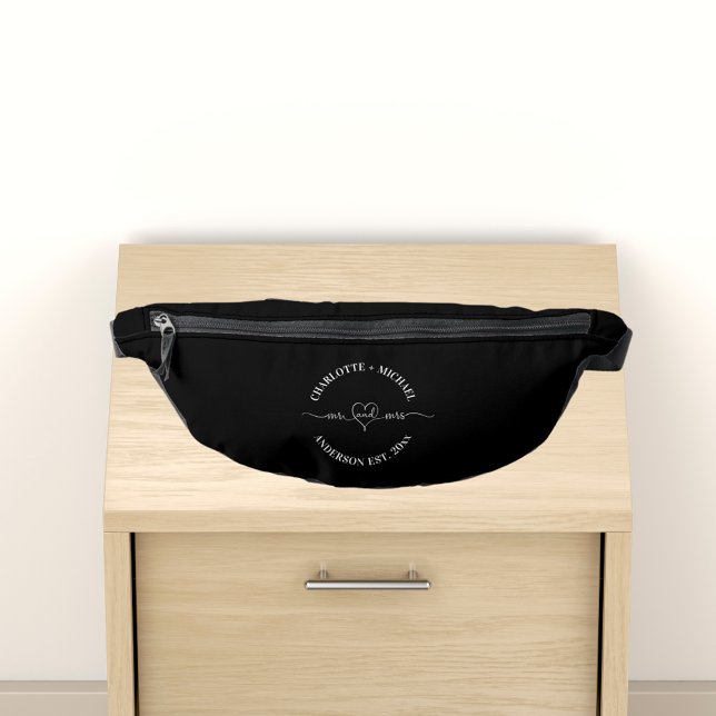 Mr mrs Schwarz-weiße Neuvermählte Bauchtasche (Von Creator hochgeladen)