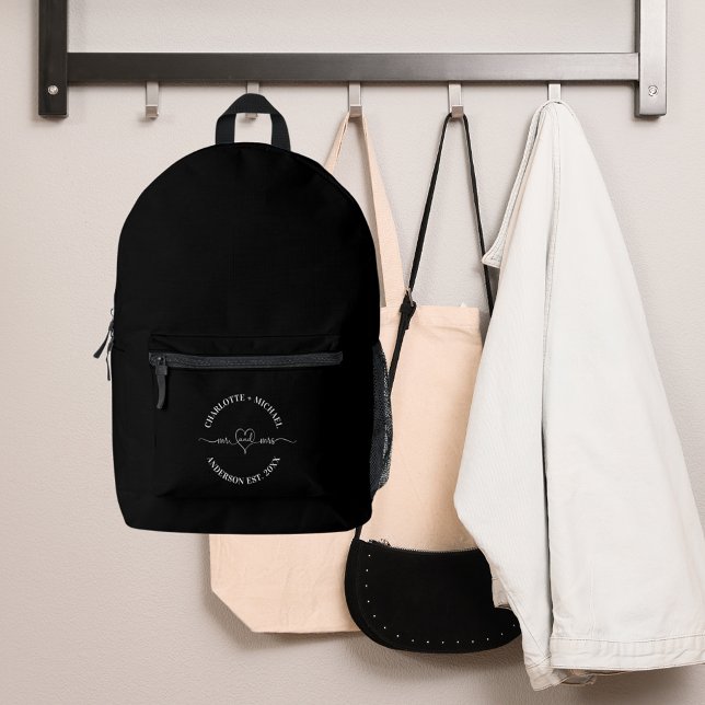 Mr mrs Schwarz-weiße Neuvermählte Bedruckter Rucksack (Von Creator hochgeladen)
