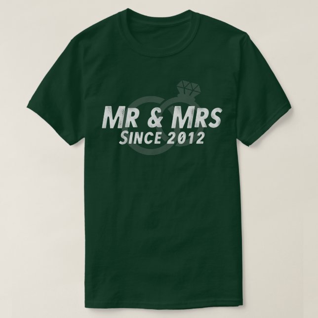 Mr & Mrs. Seit 201210th Wedding Anniversary Matchi T-Shirt (Design vorne)