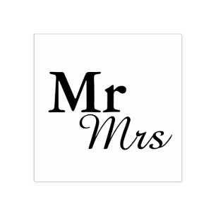 Mr&Mrs Simple Elegant Typografy Gastgeschenk Hochz Gummistempel