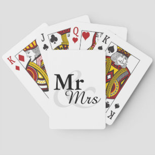 Mr&Mrs Simple Elegant Typografy Gastgeschenk Hochz Spielkarten