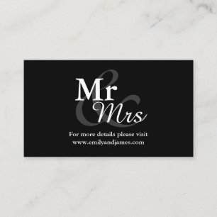 Mr&Mrs Simple Elegant Typografy Wedding Details Begleitkarte