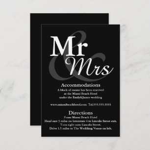 Mr&Mrs Simple Elegant Typografy Wedding Details Einladung