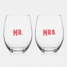  Mr. & Mrs. Stemless Wine Glasses Weinglas Ohne Stiel