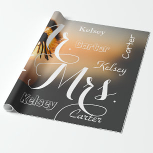 Mr. & Mrs. Summer Scene Personalisierte Namen Geschenkpapier