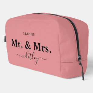 Mr & Mrs Toilettebeutel für Paar (Pink: E48E91) Waschbeutel