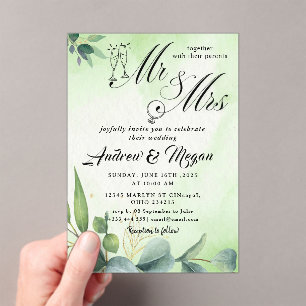 MR & mrs Wedding Acryleinladungen