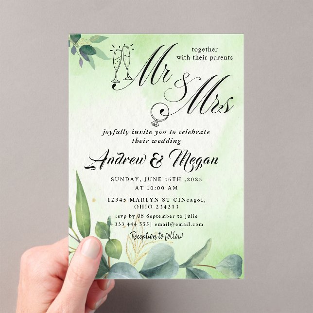 MR & mrs Wedding Acryleinladungen (Insitu (Handheld))