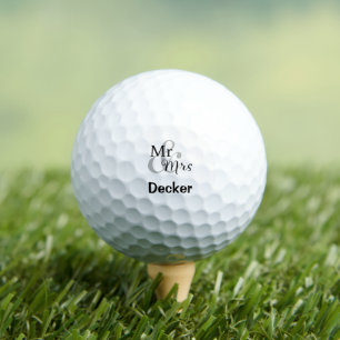 Mr. & Mrs. Wedding Couple Golfball