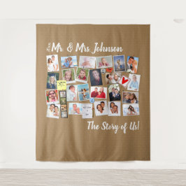 Mr. & Mrs. Wedding 🤵 Geschichte 👰 uns FotoCollag Wandteppich