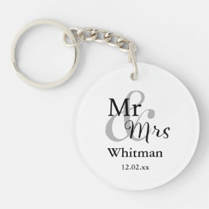 Mr & Mrs. Wedding Personalisiert Keyring Name & Da Schlüsselanhänger