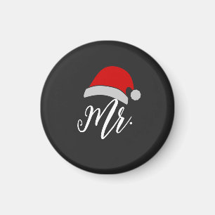 Mr & Mrs Weihnachtsmannmütze Design Magnet, Mr. an Magnet