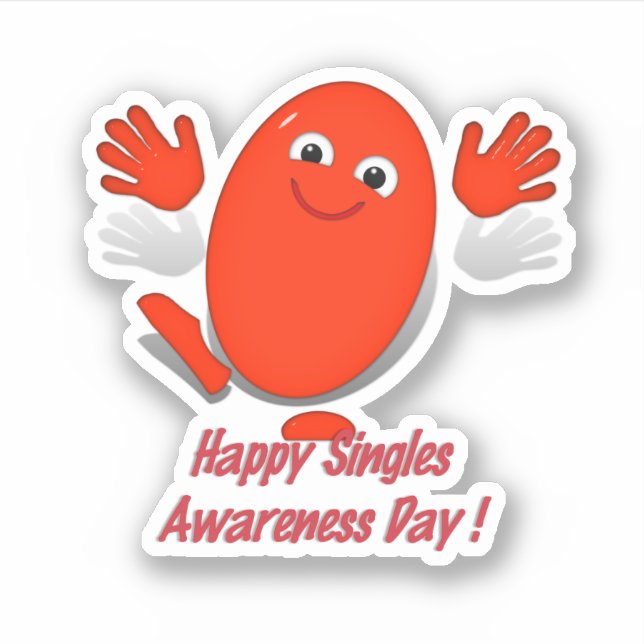 Mr. (Ms.) Happy Singles Awareness Day Aufkleber (Vorderseite)