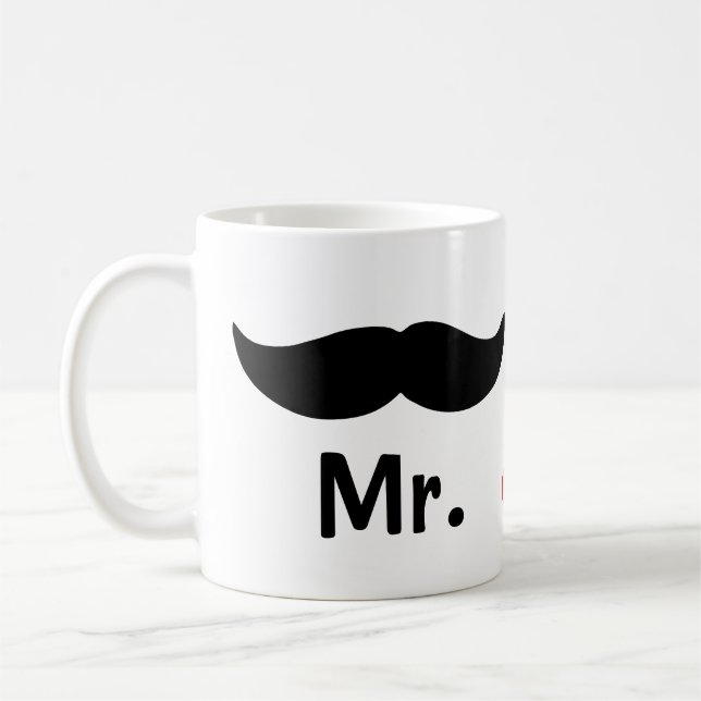 Mr. Mustache Gay Wedding Kaffeetasse (Links)