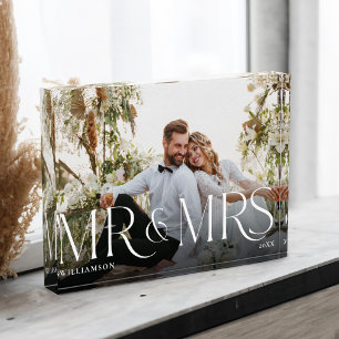 Mr. Newlywed Gift Modern Couple Foto Keepake