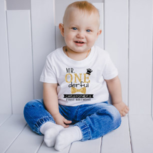 Mr. ONEderful 1. Geburtstag Baby T-shirt