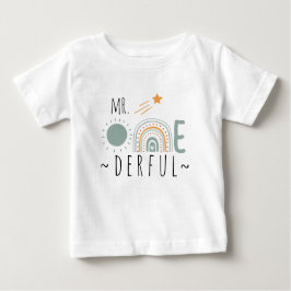 Mr Onederful Boho Rainbow First Birthday Boy Baby T-shirt
