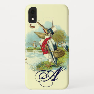 MR PELIKAN ANGELN MONOGRAMM,creme iPhone XR Hülle