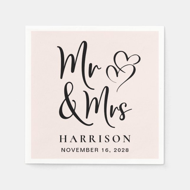 Mr. Pink Wedding Reception Serviette (Vorderseite)